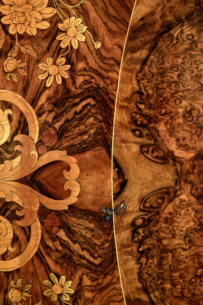 19th Century Walnut Victorian Marquetry Tilt Top Table — image 6