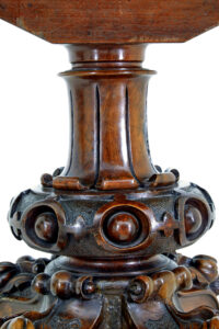19th Century Walnut Victorian Marquetry Tilt Top Table — thumbnail 4