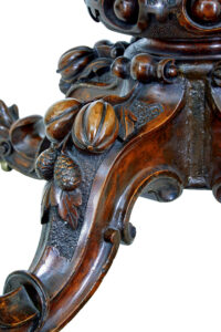 19th Century Walnut Victorian Marquetry Tilt Top Table — thumbnail 3