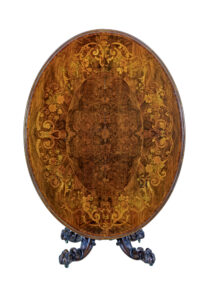 19TH CENTURY WALNUT VICTORIAN MARQUETRY TILT TOP TABLE