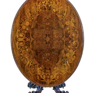 19TH CENTURY WALNUT VICTORIAN MARQUETRY TILT TOP TABLE