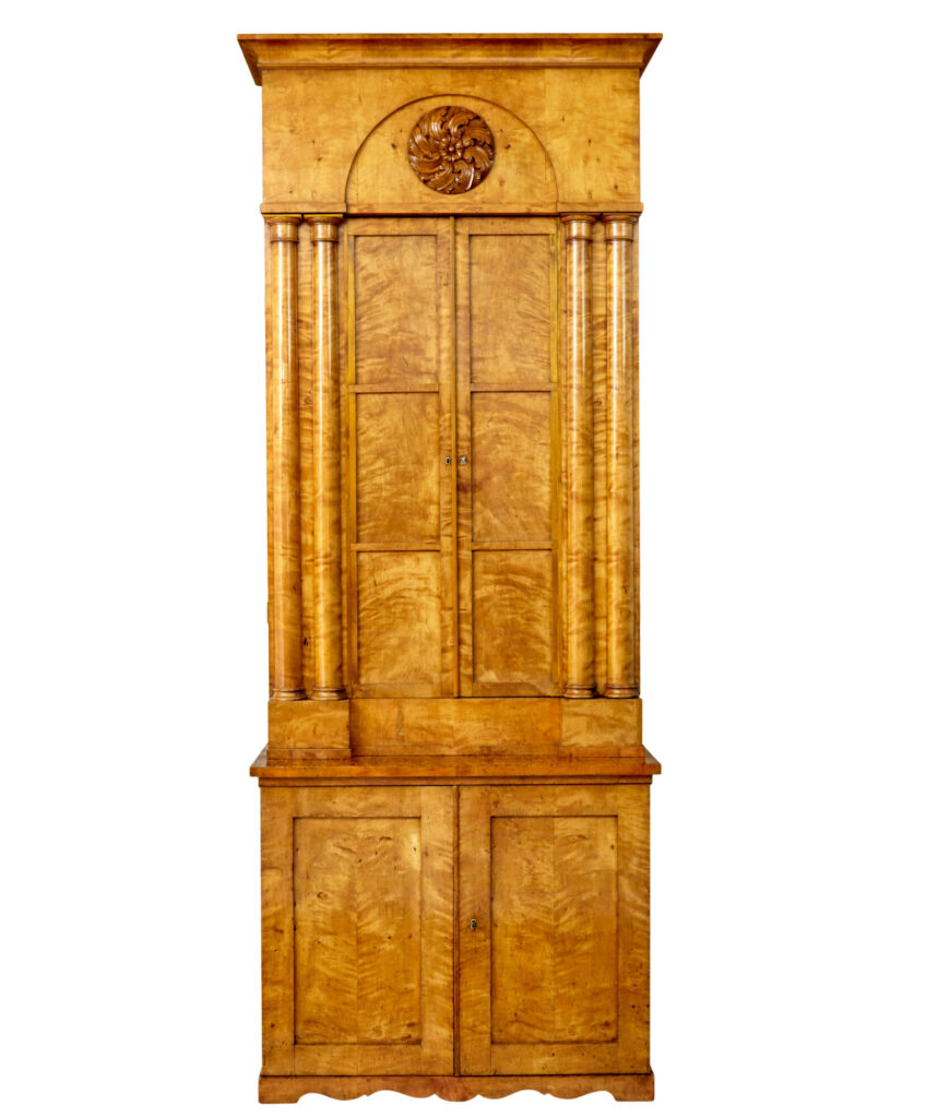 Impressive 19th Century Swedish Birch Architectural Cabinet — image 6