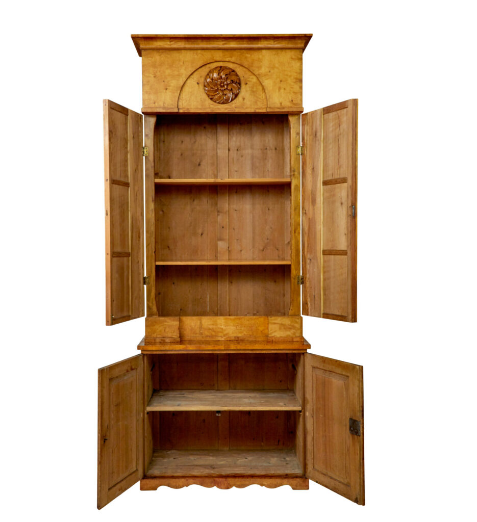 Impressive 19th Century Swedish Birch Architectural Cabinet — image 5