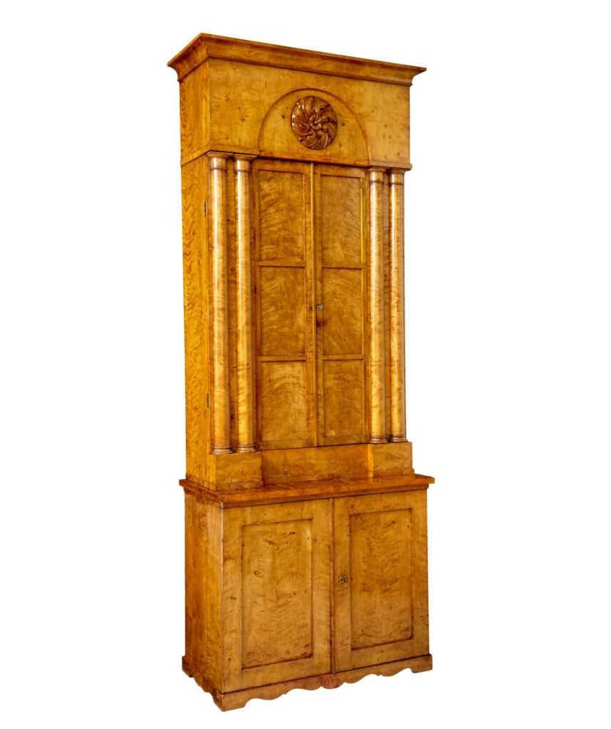 Impressive 19th Century Swedish Birch Architectural Cabinet