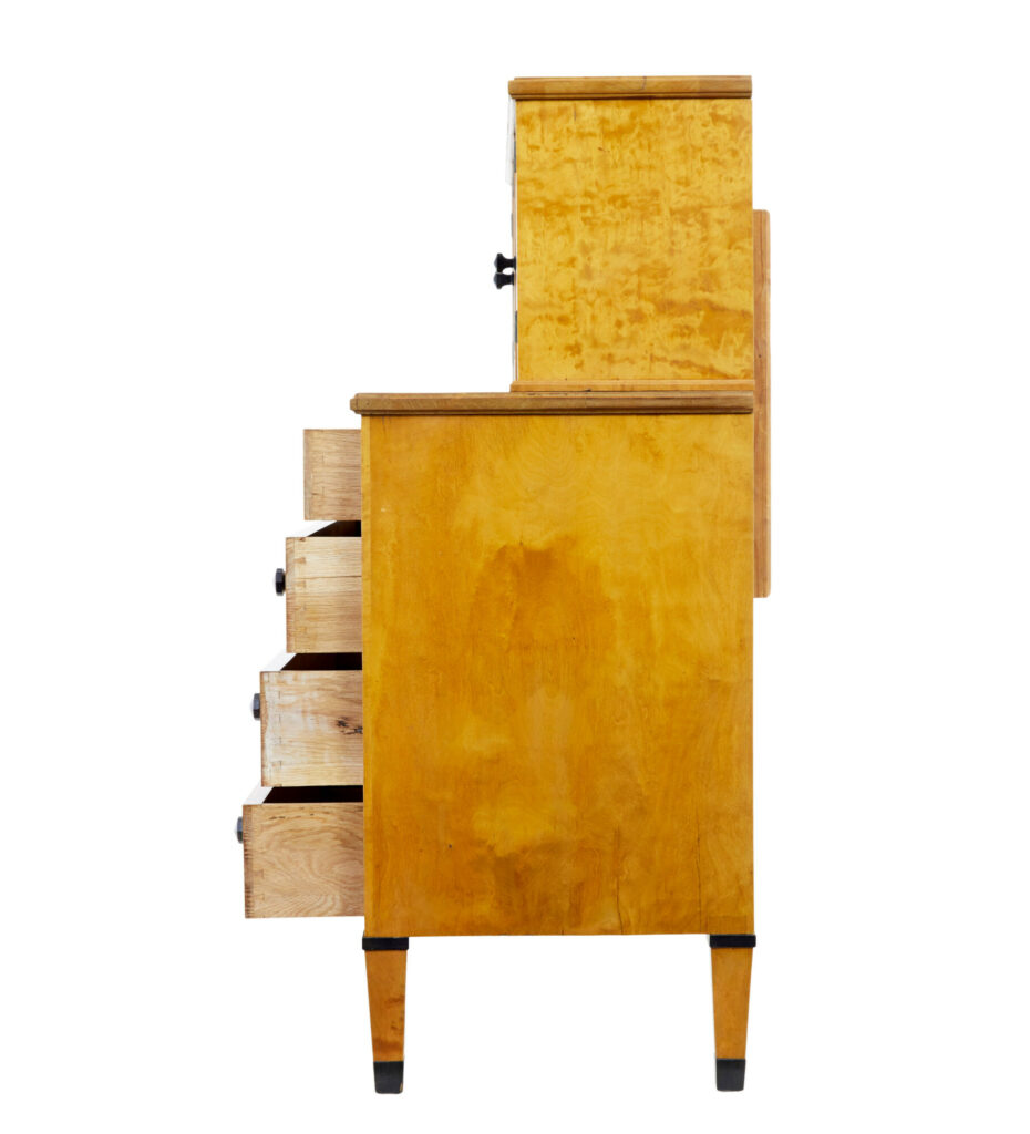 Late 19th Century Swedish Birch Art Nouveau Cabinet on Chest — image 8