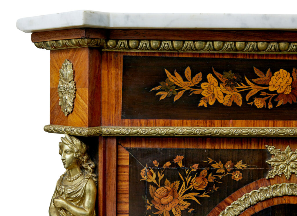 19th Century Louis Xvi Style Ormolu-Mounted Marquetry Meuble D'appui — image 11