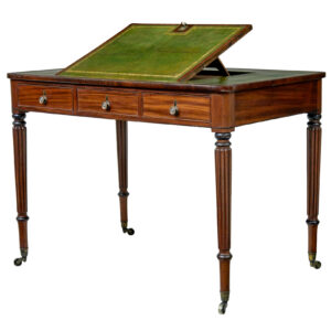 19TH CENTURY LATE GEORGIAN MAHOGANY AND LEATHER ARCHITECTS DESK