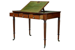 19th Century Late Georgian Mahogany and Leather Architects Desk — thumbnail 11