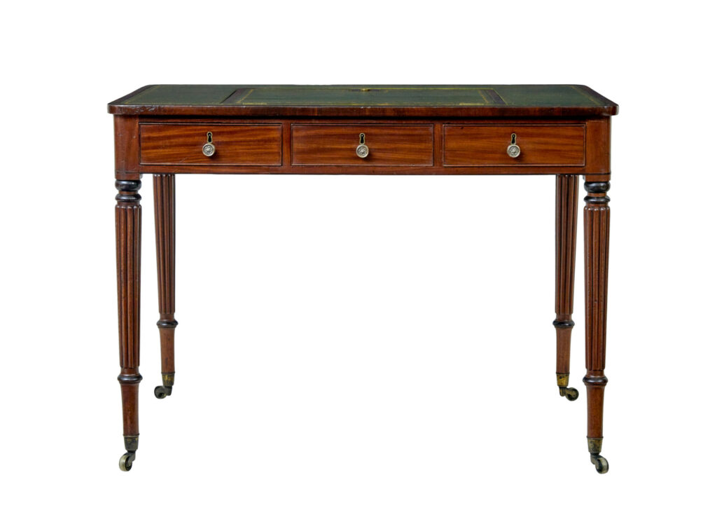 19th Century Late Georgian Mahogany and Leather Architects Desk — image 10