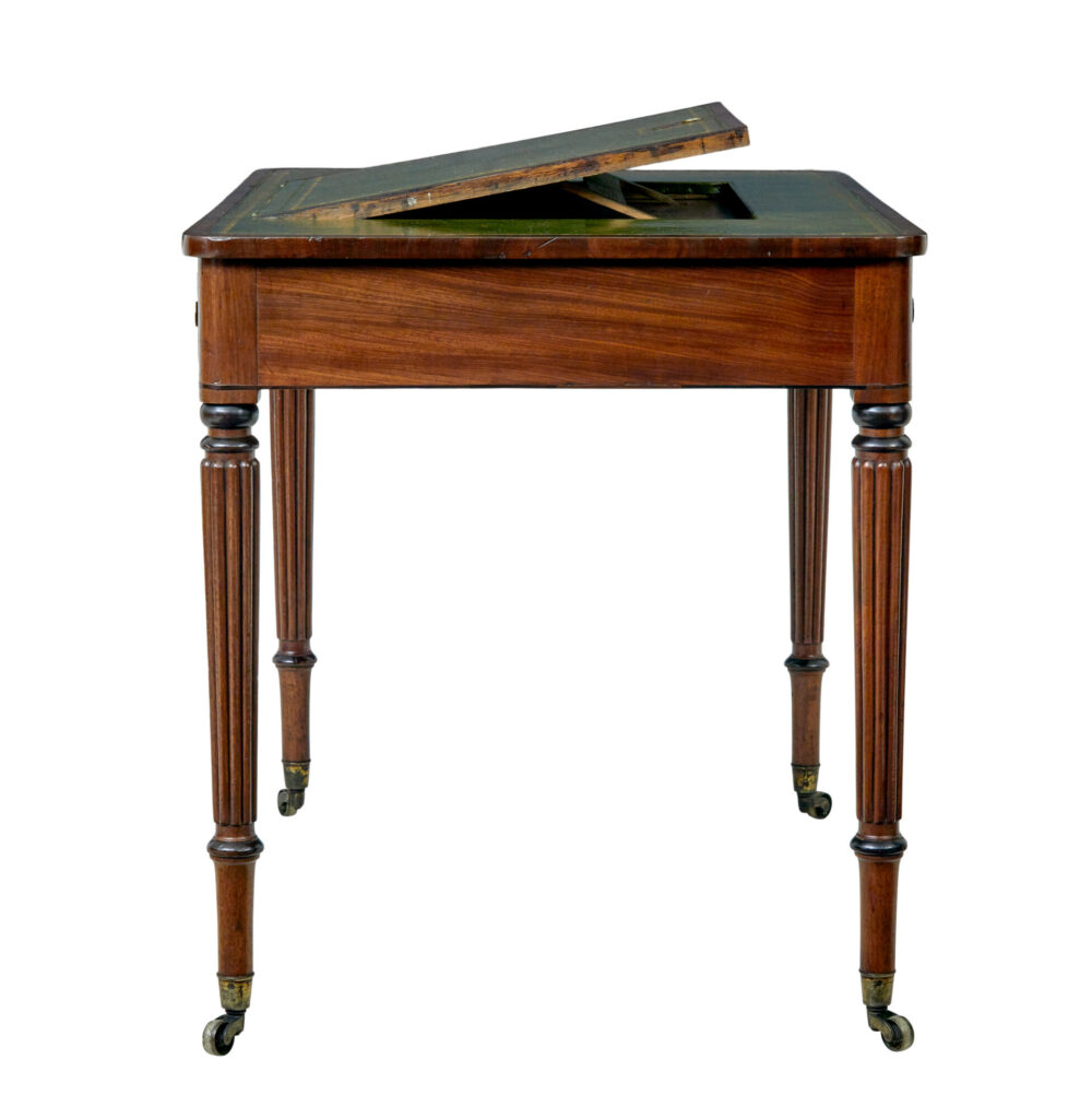 19th Century Late Georgian Mahogany and Leather Architects Desk — image 9