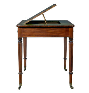19th Century Late Georgian Mahogany and Leather Architects Desk — thumbnail 8
