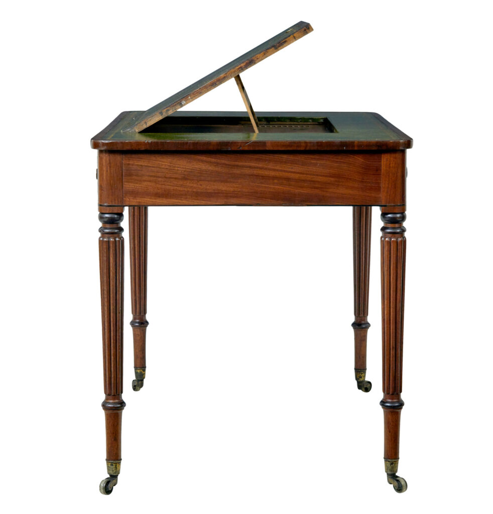 19th Century Late Georgian Mahogany and Leather Architects Desk — image 8