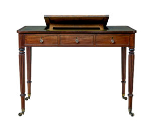 19th Century Late Georgian Mahogany and Leather Architects Desk — thumbnail 7
