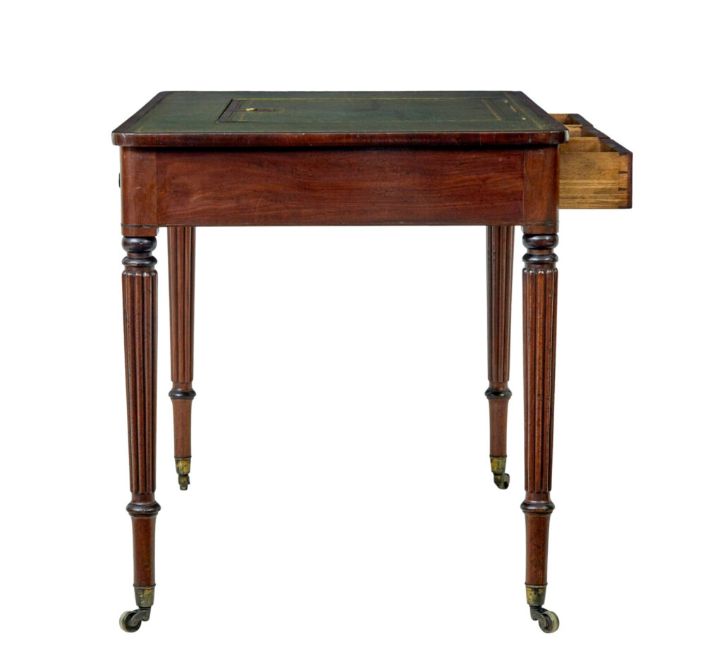 19th Century Late Georgian Mahogany and Leather Architects Desk — image 6