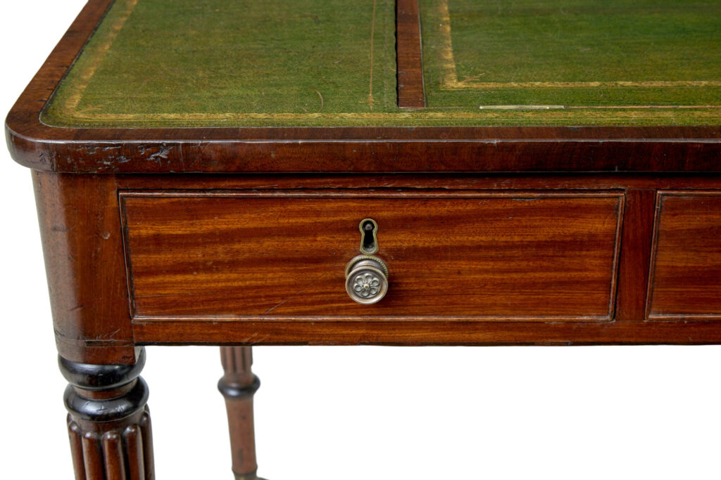 19th Century Late Georgian Mahogany and Leather Architects Desk — image 2