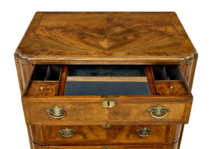 Early 20th Century Walnut Queen Anne Inspired Chest of Drawers — thumbnail 5