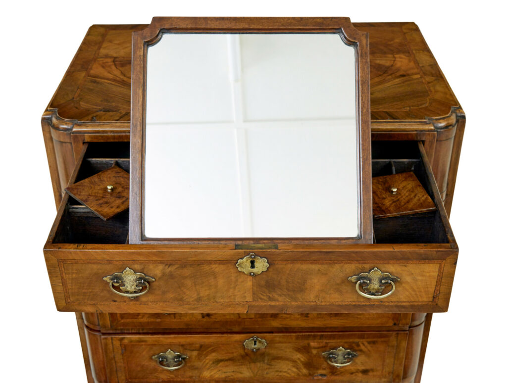 Early 20th Century Walnut Queen Anne Inspired Chest of Drawers — image 4