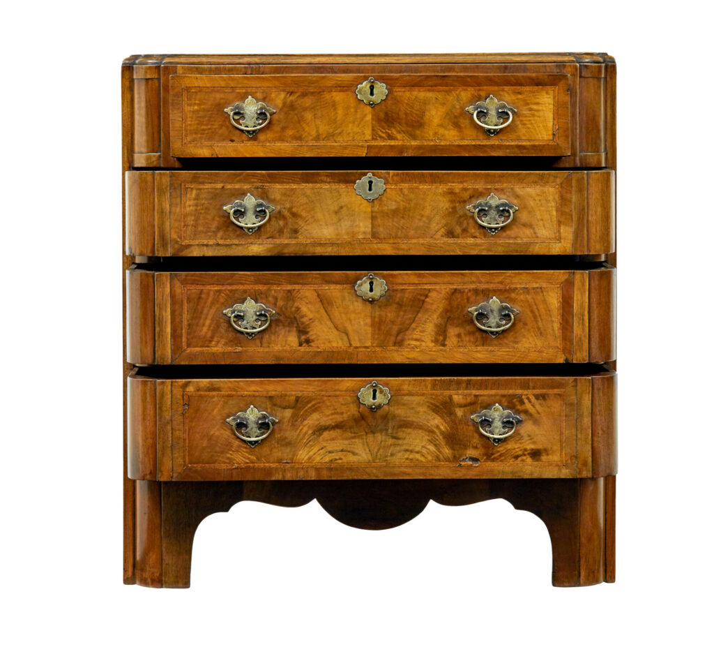 Early 20th Century Walnut Queen Anne Inspired Chest of Drawers — image 14