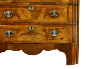 Early 20th Century Walnut Queen Anne Inspired Chest of Drawers — thumbnail 9