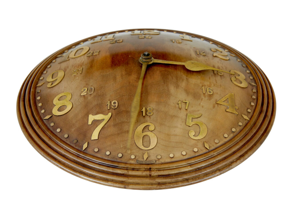 Art Deco Teak Wall Clock by Zenith — image 3