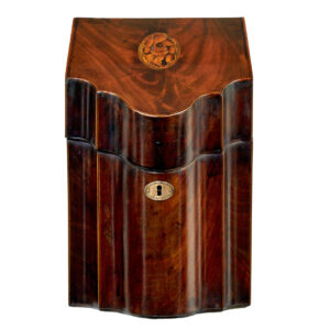 18TH CENTURY INLAID MAHOGANY GEORGIAN KNIFE BOX