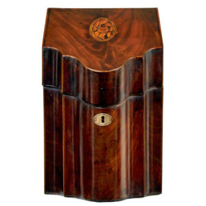 18TH CENTURY INLAID MAHOGANY GEORGIAN KNIFE BOX