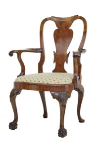 Set of 8 Carved Queen Anne Style Walnut Dining Chairs by Spillman & Co — thumbnail 9