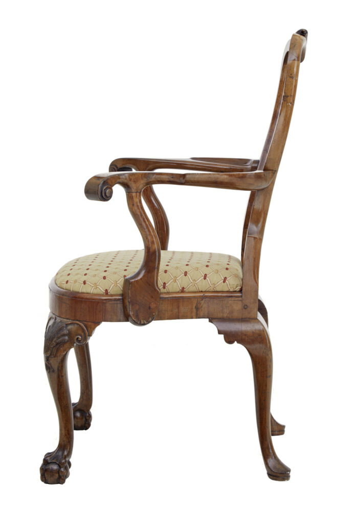 Set of 8 Carved Queen Anne Style Walnut Dining Chairs by Spillman & Co — image 8