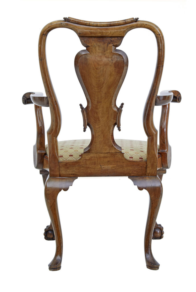 Set of 8 Carved Queen Anne Style Walnut Dining Chairs by Spillman & Co — image 7
