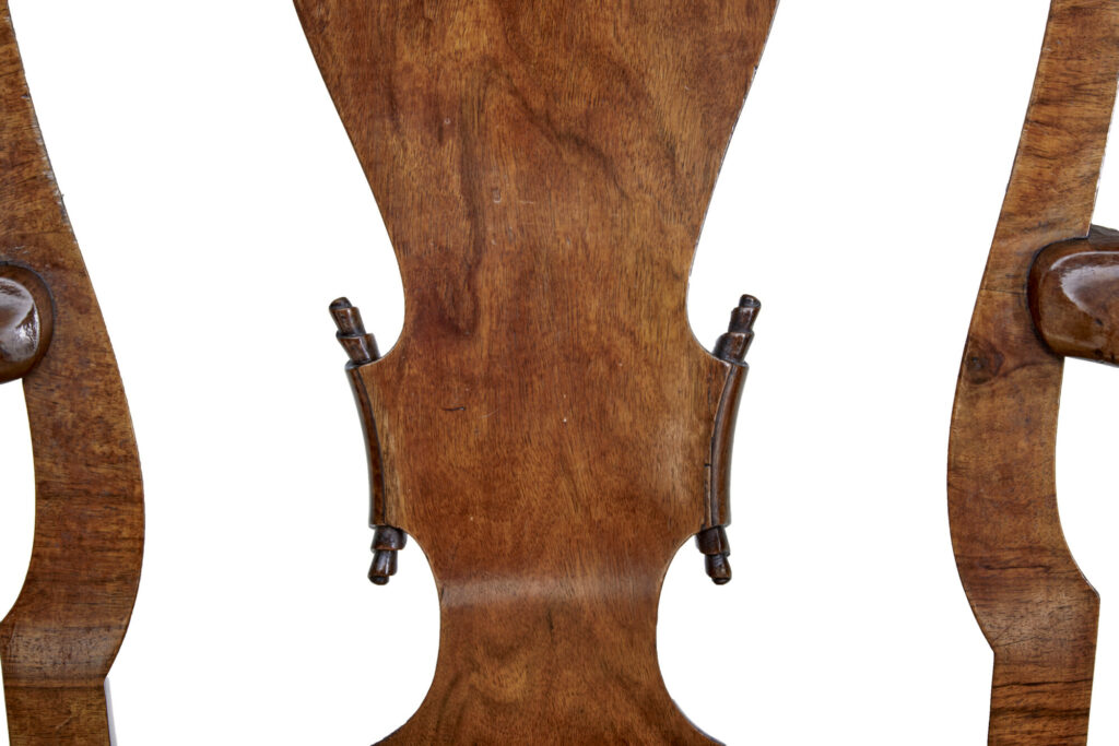 Set of 8 Carved Queen Anne Style Walnut Dining Chairs by Spillman & Co — image 4