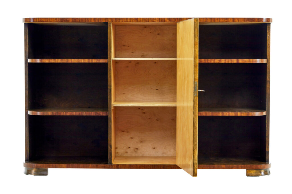 Mid 20th Century Scandinavian Birch Inlaid Open Bookcase — image 5
