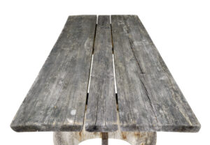 Mid Century Solid Pine Horseshoe Garden Table and Benches — thumbnail 6