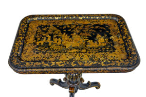 19th Century Lacquered Hand Painted Tray Table — thumbnail 7