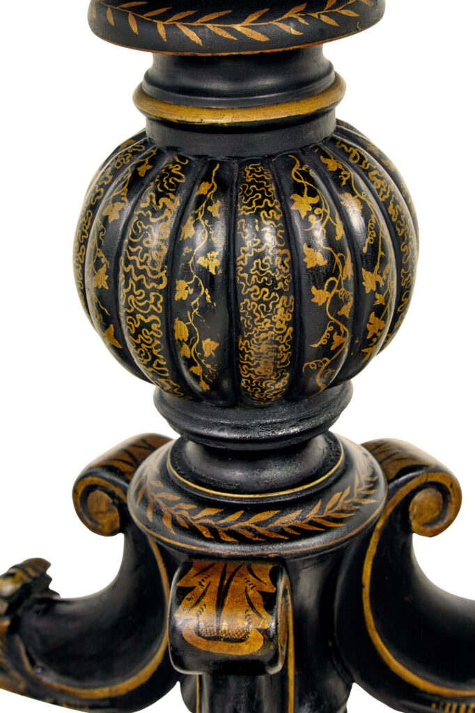 19th Century Lacquered Hand Painted Tray Table — image 2