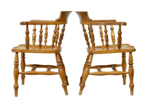Pair of 19th Century Elm Elbow Chairs — thumbnail 8