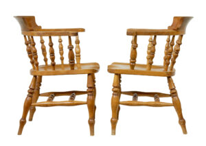 Pair of 19th Century Elm Elbow Chairs — thumbnail 7