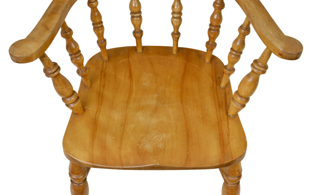 Pair of 19th Century Elm Elbow Chairs — image 3