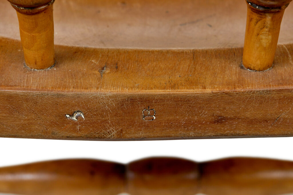 Pair of 19th Century Elm Elbow Chairs — image 2