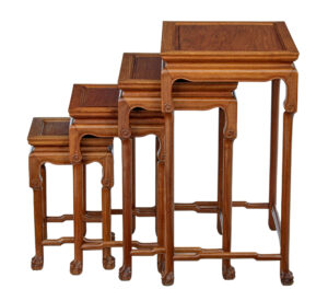 Nest of 4 Hardwood Chinese Tables by Mayfair and Company — thumbnail 10
