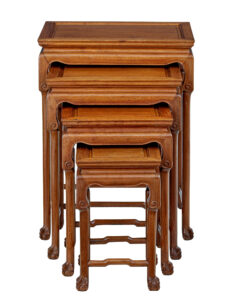 Nest of 4 Hardwood Chinese Tables by Mayfair and Company — thumbnail 8