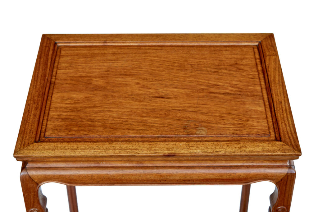 Nest of 4 Hardwood Chinese Tables by Mayfair and Company — image 6