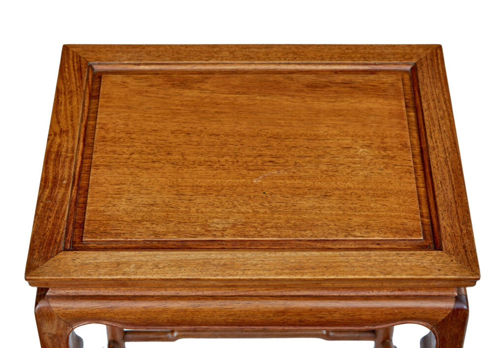 Nest of 4 Hardwood Chinese Tables by Mayfair and Company — image 5