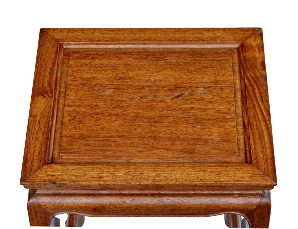 Nest of 4 Hardwood Chinese Tables by Mayfair and Company — image 4