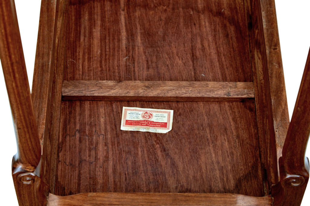 Nest of 4 Hardwood Chinese Tables by Mayfair and Company — image 2