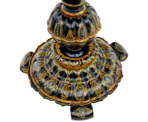 19th Century Papier Mache and Painted Mother of Pearl Inlaid Tilt-Top Table — thumbnail 9