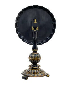 19th Century Papier Mache and Painted Mother of Pearl Inlaid Tilt-Top Table — thumbnail 2