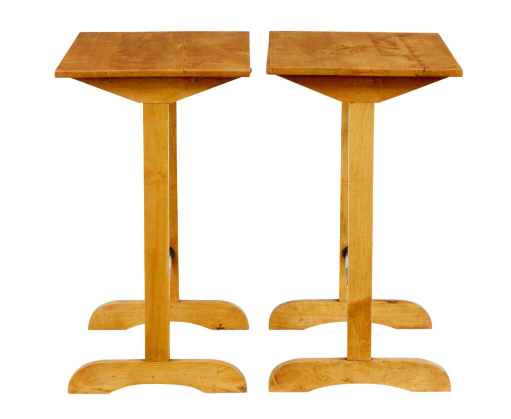 Pair of Early 20th Century Swedish Birch Side Tables — image 7