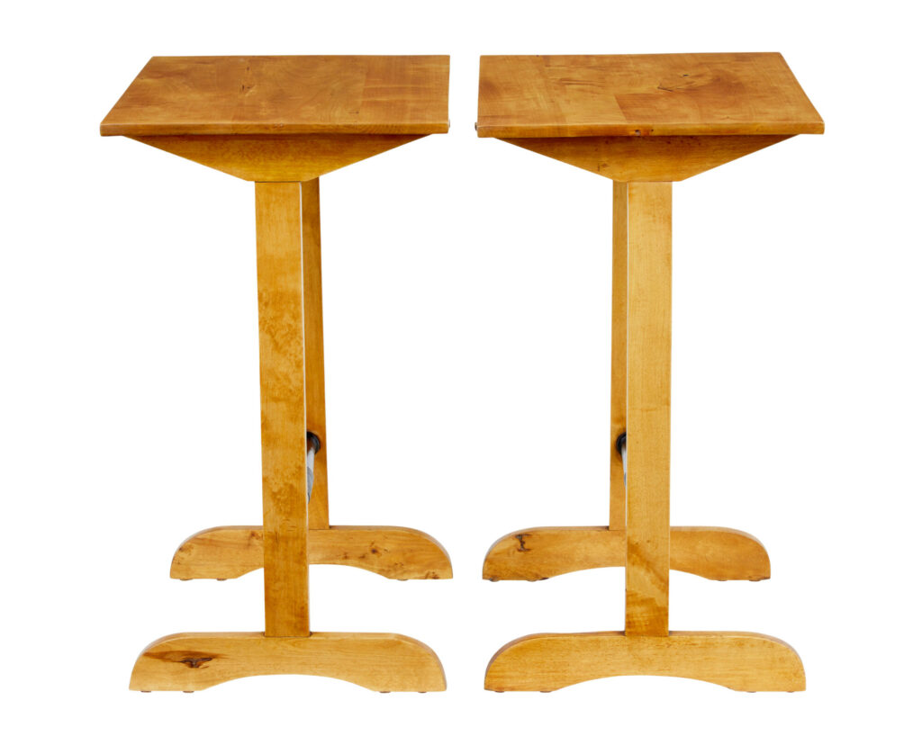 Pair of Early 20th Century Swedish Birch Side Tables — image 6