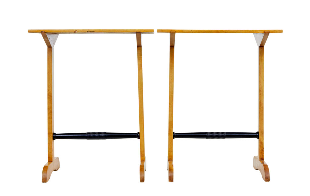 Pair of Early 20th Century Swedish Birch Side Tables — image 5