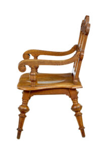 Late 19th Century Carved Oak Arts and Crafts Armchair — thumbnail 4